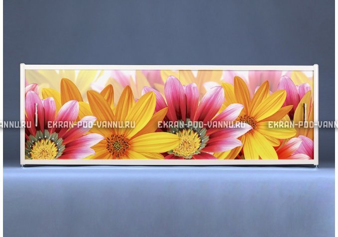 Раздвижной ФОТО экран - Flowers – купить по цене 8500 руб. в интернет-магазине в городе Омск картинка 1