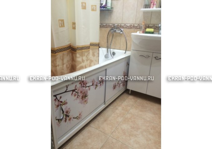 Раздвижной ФОТО экран - Белая акация – купить по цене 8500 руб. в интернет-магазине в городе Омск картинка 1