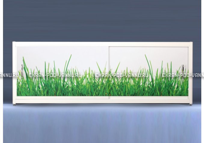 Экран на роликах EUROPLEX Трава – купить по цене 12400 руб. в интернет-магазине в городе Омск картинка 1