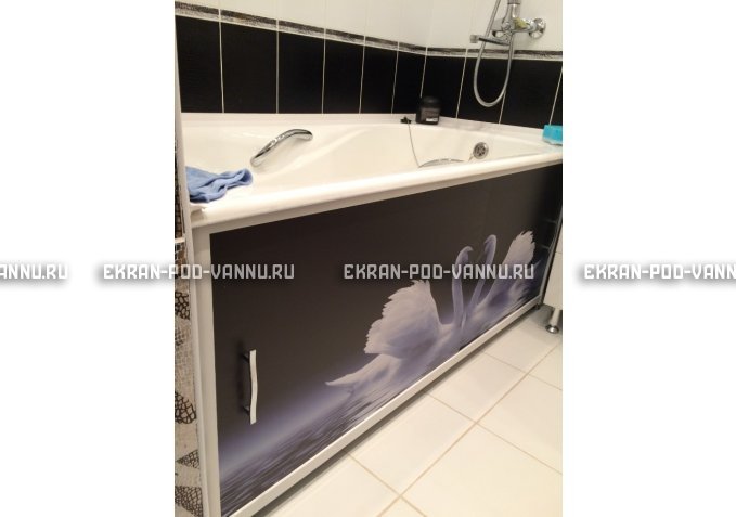 Раздвижной ФОТО экран - Лебеди – купить по цене 8500 руб. в интернет-магазине в городе Омск картинка 2