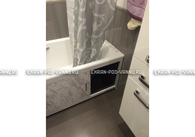 Раздвижной экран EUROPLEX Комфорт серый мрамор – купить по цене 6250 руб. в интернет-магазине в городе Омск картинка 4