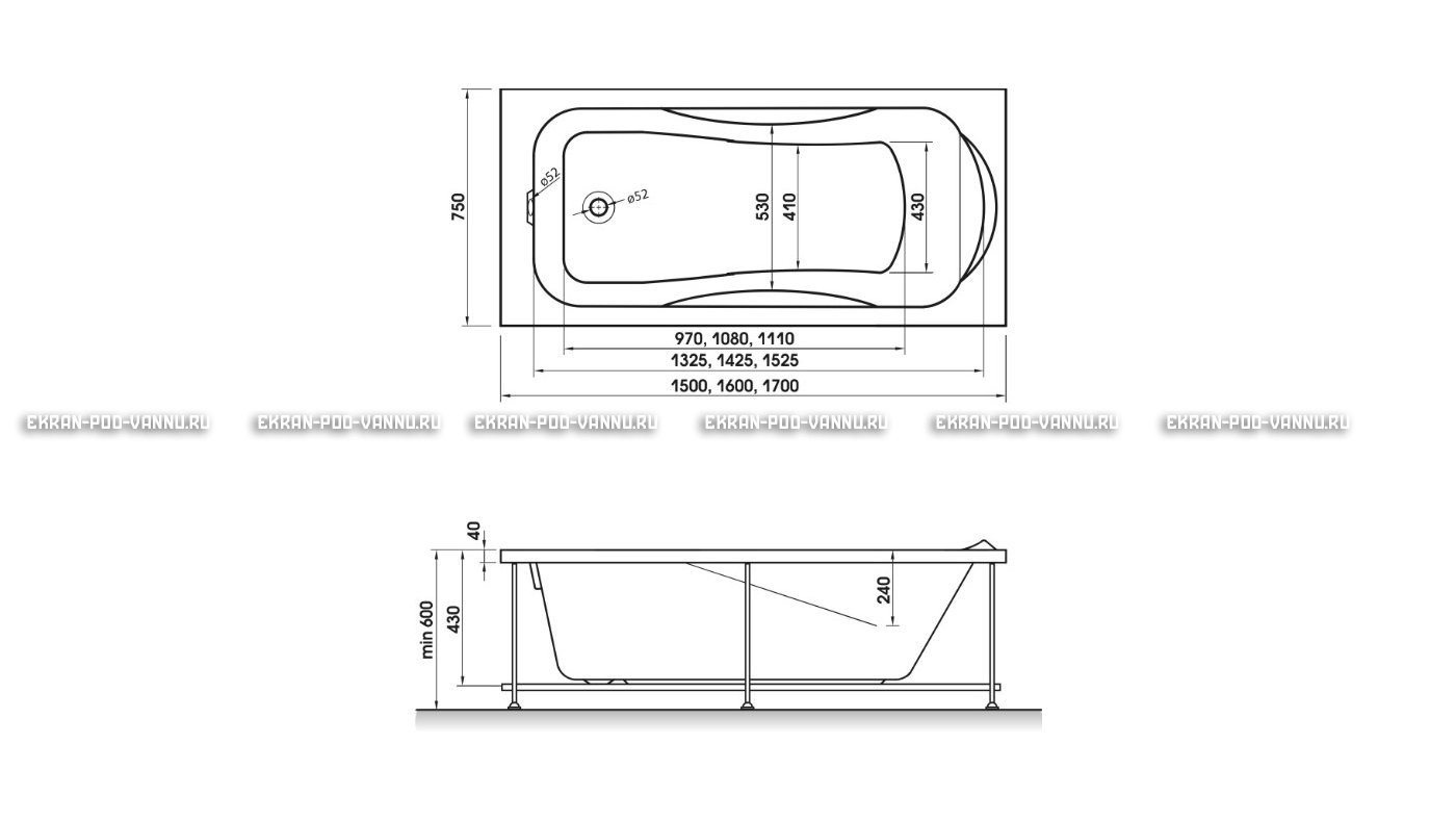 Акриловая ванна Relisan Elvira 170x75 – купить по цене 16160 руб. в интернет-магазине в городе Омск картинка 10