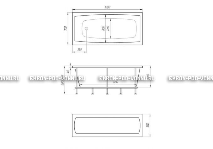 Акриловая ванна 1MarKa Melora 150x70 – купить по цене 12300 руб. в интернет-магазине в городе Омск картинка 4