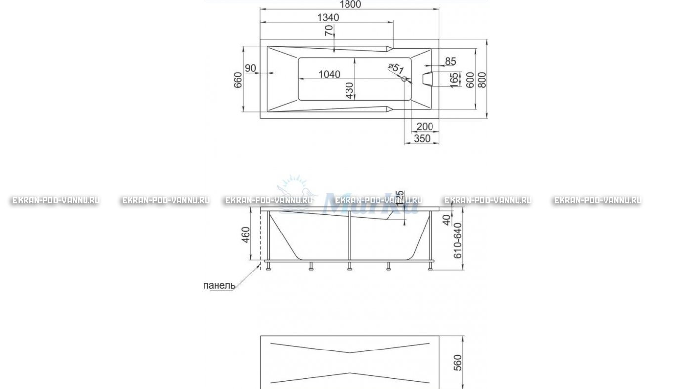 Акриловая ванна 1MarKa Raguza 180x80 – купить по цене 17854 руб. в интернет-магазине в городе Омск картинка 13