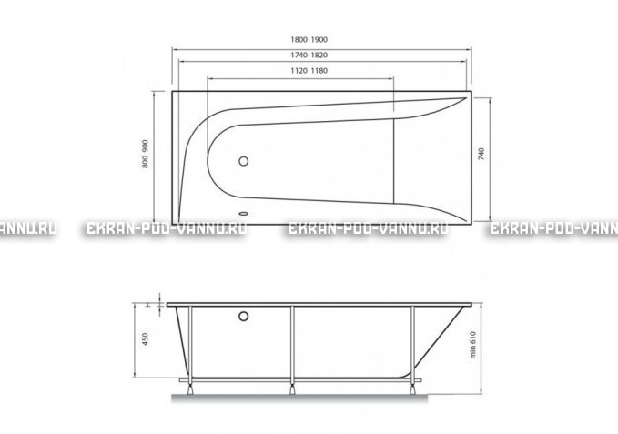 Акриловая ванна Vayer Boomerang 180x80 – купить по цене 43210 руб. в интернет-магазине в городе Омск картинка 4