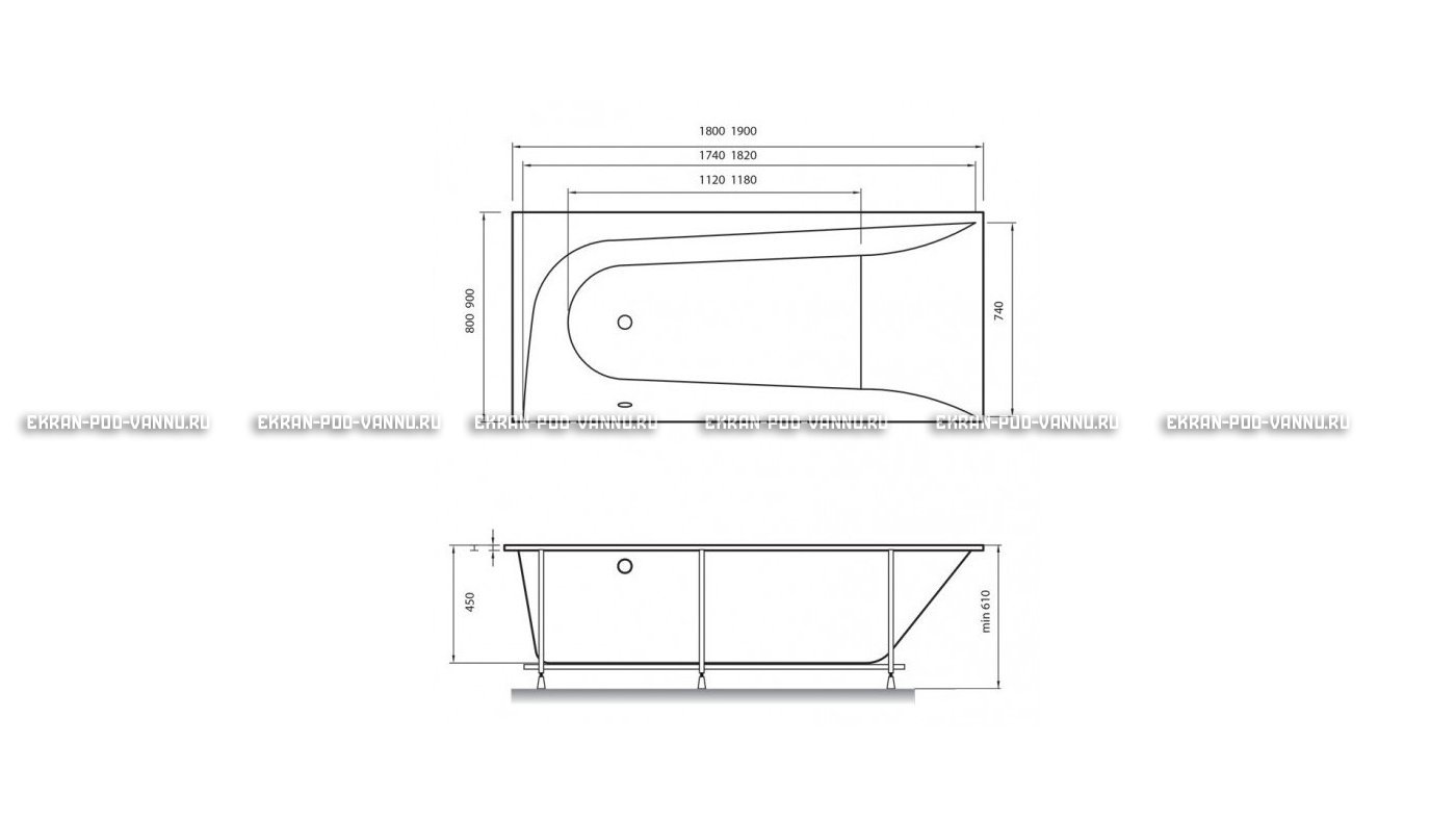 Акриловая ванна Vayer Boomerang 190x90 – купить по цене 53050 руб. в интернет-магазине в городе Омск картинка 15