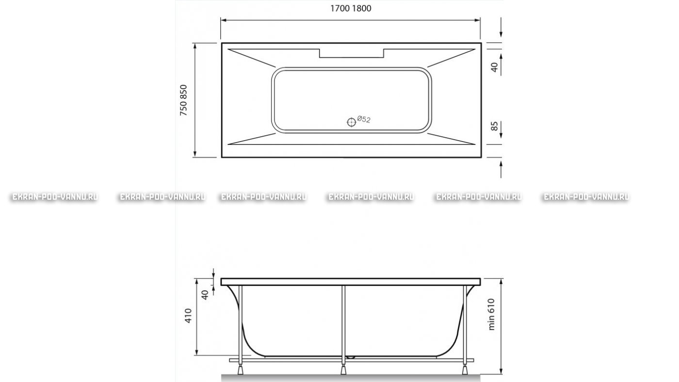 Акриловая ванна Vayer Casoli 180x80 – купить по цене 23580 руб. в интернет-магазине в городе Омск картинка 16